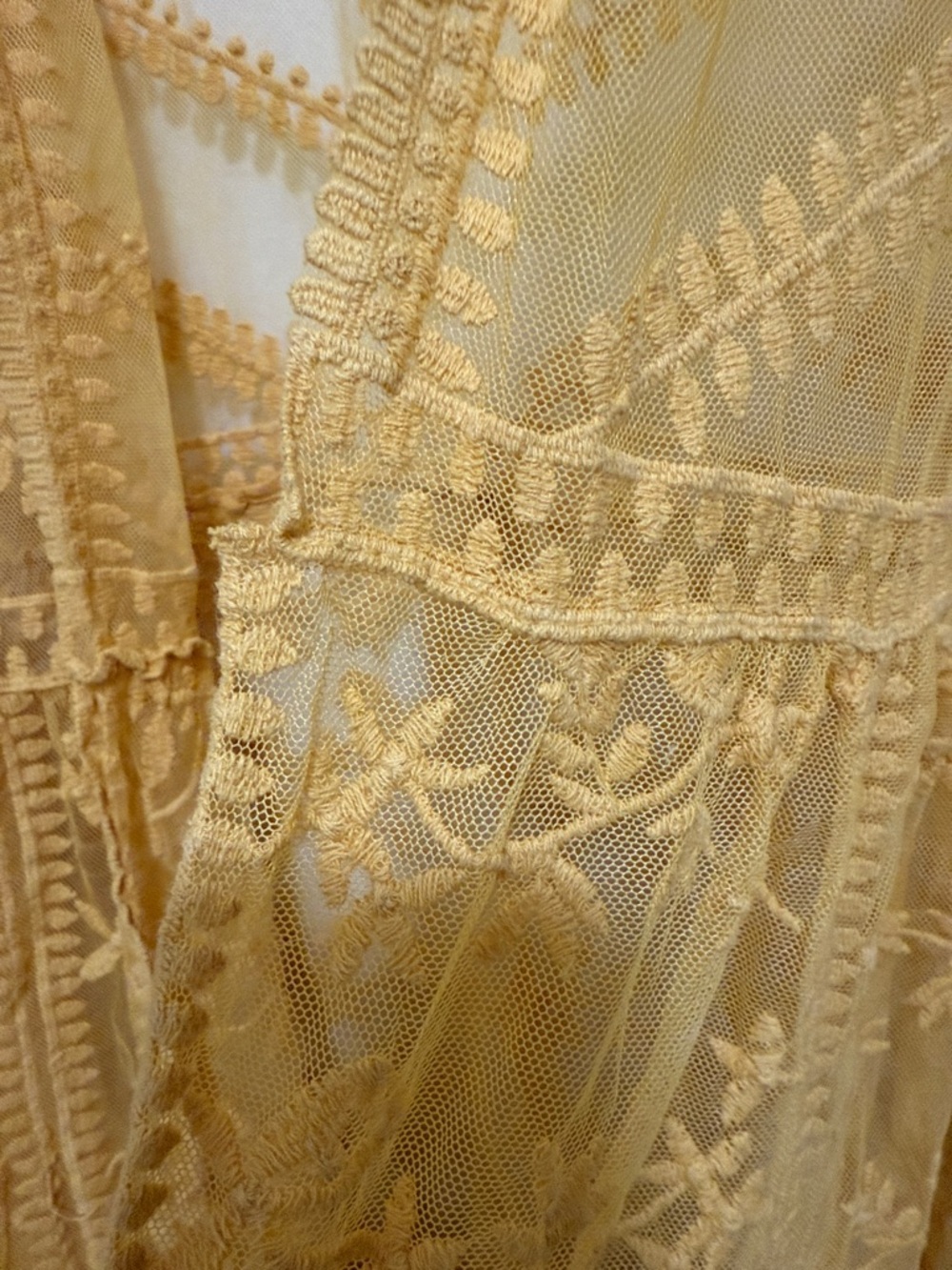 Lane Bryant Sunflower Yellow Embroidered Long Sleeve Duster - Picture 5 of 6